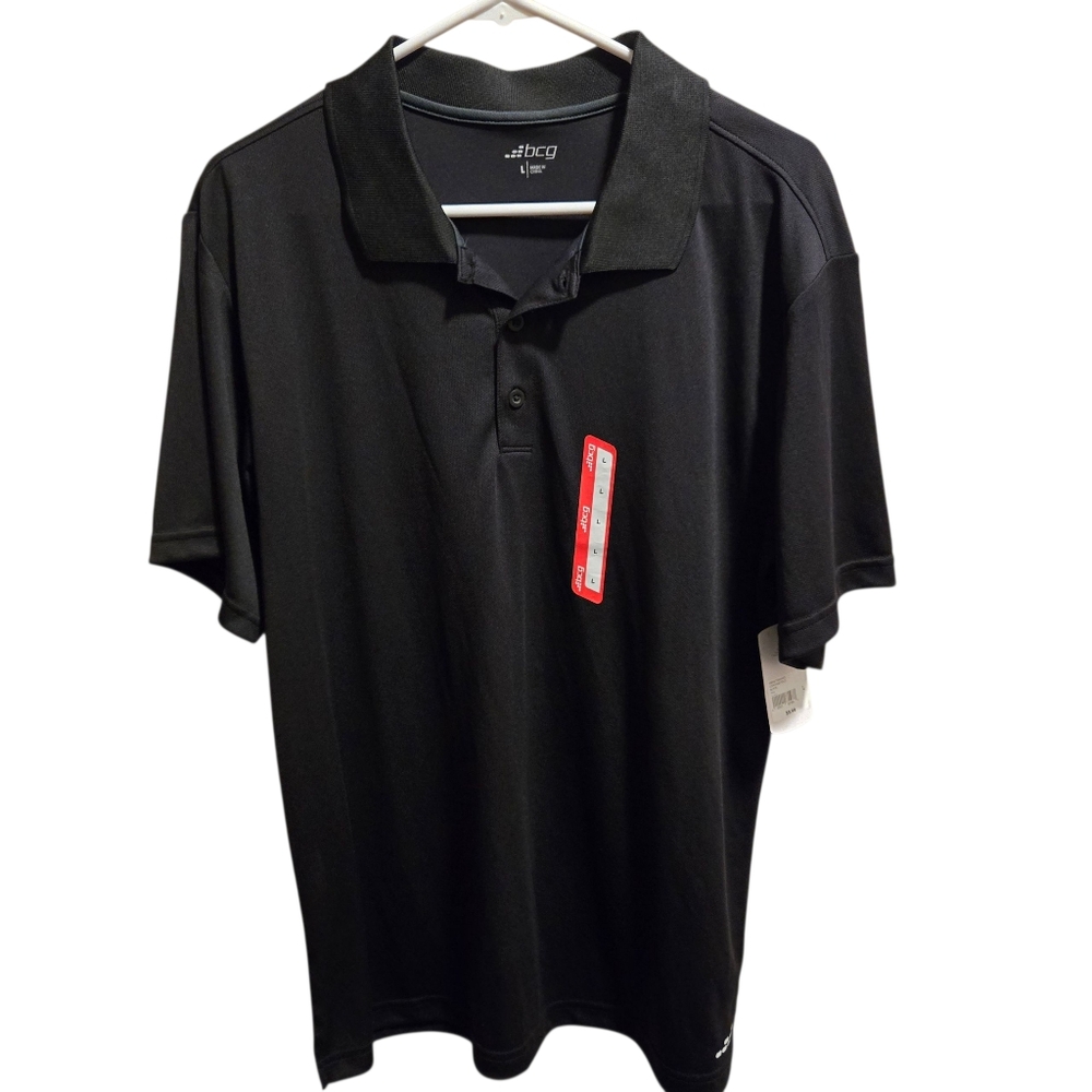NWT BCG Men's Classic Black Polo Shirt Size Large